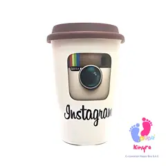 NO LOGO - VASO CON LOGO DE INSTAGRAM CON TAPA DE GOMA