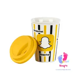 NO LOGO - VASO DE CERAMICA CON LOGO DE SNAPCHAT