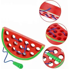 GENERICO - Juguetes de madera para enhebrar sandía