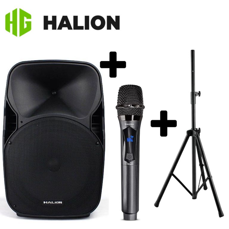 Parlante PHA-15AL + Micrófono Singer MX-708 WL + SOPORTE