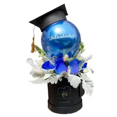 GENERICO - Box Floral Victoria - Graduacion - Rosas azules - Box Floral