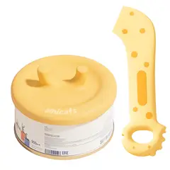 AMICATS - Cuchara Abrelatas y Tapa para Mascotas - Amarillo