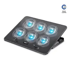 AIRBOOM - Cooler para Laptop con LED 2USB Negro Iceberg 6 AB013