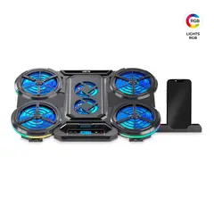 AIRBOOM - Cooler para Laptop con LED 2USB Negro Glacial 6 AB055