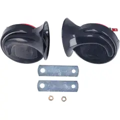 GENERICO - Claxon Caracol Rojo 12V Par Negro