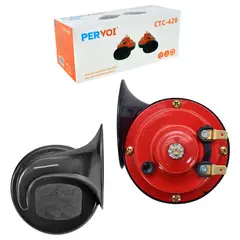 GENERICO - Claxon Caracol Negro/Rojo Set 2 Pcs