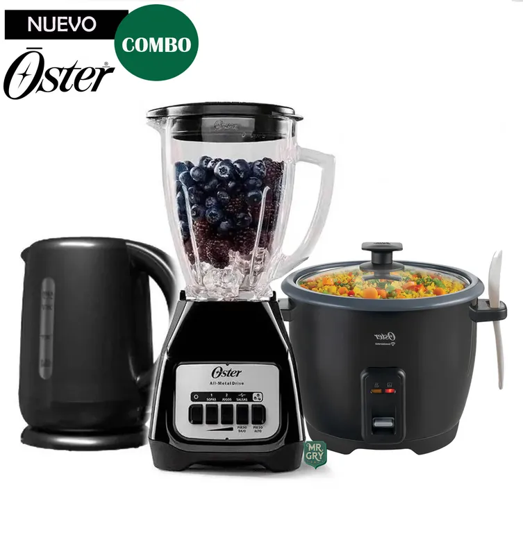TriCombo Licuadora BPB +Olla Arrocera CKSTRCB10DFBLK +Hervidor