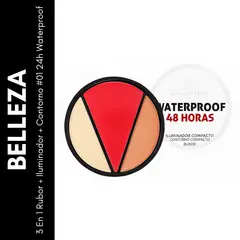 GENERICO - 3 En 1 Rubor + Iluminador + Contorno 24h Waterproof 01