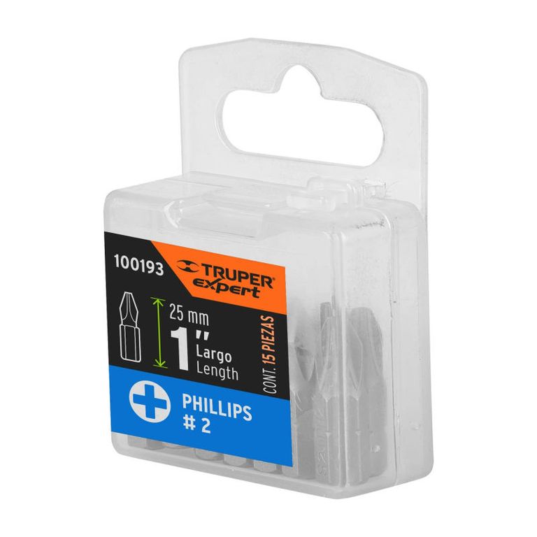 Estuche con 15 puntas de cruz PH2 largo 1 Expert - 100193
