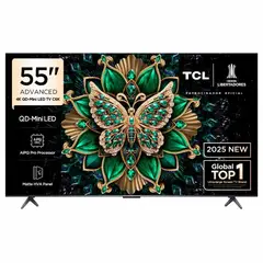 TCL - Televisor 55 QD MINI LED 4K UHD Año 2025 Google TV 55C6K