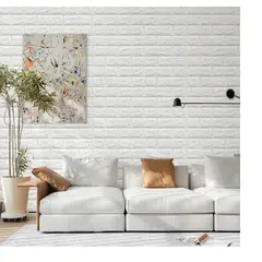 GENERICO - Papel Tapiz Autoadhesivo Decoración 3D Color Blanco 20 Pcs