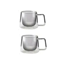 GENERICO - Taza doble vidrio 250 ml SET de 2 tazas