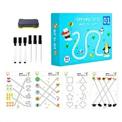 GENERICO - Libro De Trazos Educativo Reutilizable 64pág Para Niños