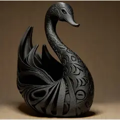 GENERICO - ADORNO EXCLUSIVO CISNE NEGRO 23cm x 14cm x 22cm