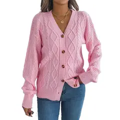 TIOZONEY - Suéter tipo cárdigan con botones