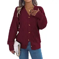 TIOZONEY - Suéter tipo cárdigan con botones