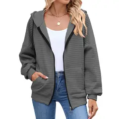 TIOZONEY - Chamarra sudadera con capucha y bolsillos