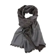 GUCCI - Bufanda GG de Doble Jacquard de Lana Para Mujer - Beige Claro