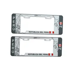 GENERICO - Porta Placa Modelo Europeo Machu Picchu Blanco