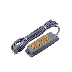 HOME LIGHT - Extension Gris de 3mts x 4 Tomas - Gris