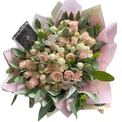 GENERICO - Ramo Delia - Buchon rosas inglesas - Ramo de Flores