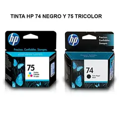 HP - Kit de Tinta 75 Tricolor y 74 Negro