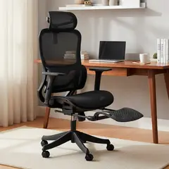 KOMSUM - Silla Ergonomica de Oficina Gerencial Paris Negro con Posapies