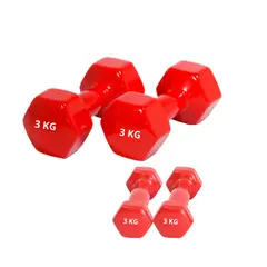 GENERICO - Mancuerna de Vinil de 3 KG Color Rojo