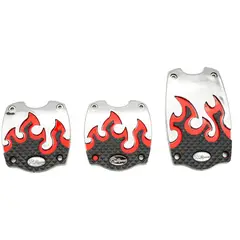 GENERICO - Pedales Deportivos Diseño Fuego Negro con Rojo