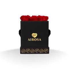 AIROSA - ROSAS PRESERVADAS - Rosa Preservada 9 Mini - color Rojo - Box Negro