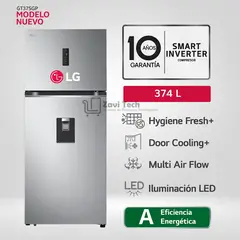 LG - Refrigeradora 374 Litros Top Freezer No Frost plateada - GT37SGP