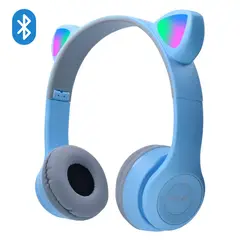 GENERICO - Audifonos Bluetooth Orejas de Gato Control MP3 Radio para iPad iPhone