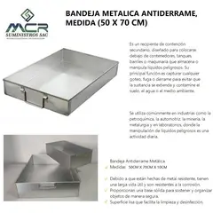 GENERICO - BANDEJA METALICA ANTIDERRAME (50 X 70 CM)