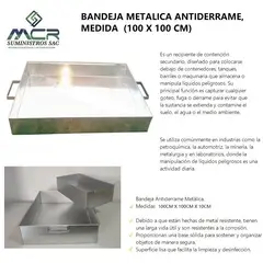 GENERICO - BANDEJA METALICA ANTIDERRAME (100 X 100 CM)