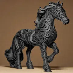 GENERICO - ADORNO EXCLUSIVO CABALLO NEGRO 23cm x 7cm x 27cm