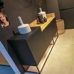 TU MESITA - Aparador Moderna Regia 3 Puertas Color Negro/Duna