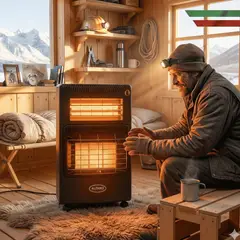 ALFANO - Estufa Dual Gas y Eléctrico 03 niveles hasta 30 m2 incl Válvula Premium LD-168GQF