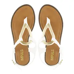 IMPULS - Sandalias Flats Mujer Aixa12 Blanco