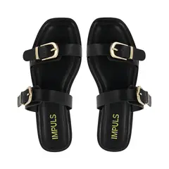 IMPULS - Sandalias Flats Mujer Aixa17 Negro