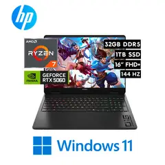HP - LAPTOP OMEN 16-AP0053DX AMD RYZEN 9, 8940HX 32GB 1TB SSD 16” WUXGA RTX 5060 8GB WIN 11