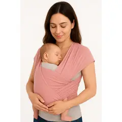 BABY NANYS - FULAR ERGONÓMICO DE ALGODÓN PARA BEBÉ COLOR ROSADO