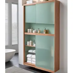 TU MESITA - Mueble de Baño Ruben con Puertas de Vidrio Color SapelliAgave