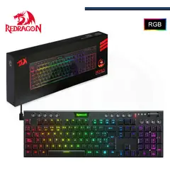 REDRAGON - Teclado K619-RGB-Red HORUS Negro Red Switch Cableado