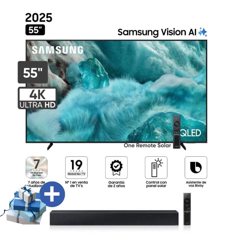 Televisor QLED 55 UHD 4K Vision AI Smart TV QN55Q7FAAGXPE + Soundbar