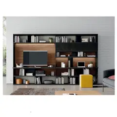 TU MESITA - Librero y Estante Minimalista Ferrel color NegroGales 2 cajones