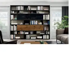 TU MESITA - Moderno Estante Funcional Jarden color NegroDolcetto 2 puertas