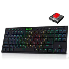 REDRAGON - - Teclado Horus TKL K621 RGB Wired Wireless Switch Red Black