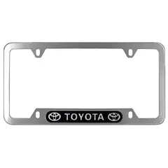 GENERICO - Porta Placa Metal Toyota Plateado 1pcs