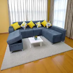 AMOBLART - SILLON SECCIONAL PARAISO PLOMO 3 PIEZAS + BAÚL