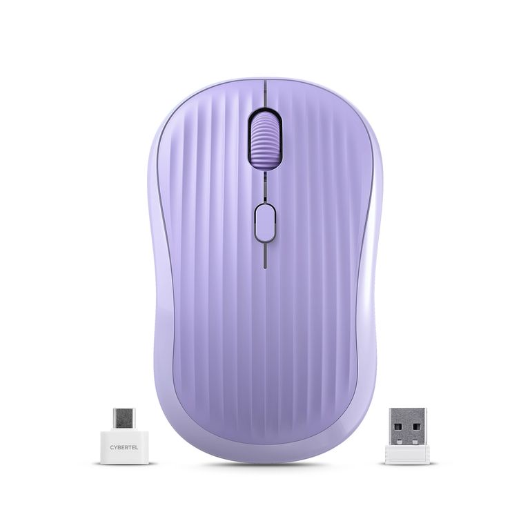 Mouse 3ModosBTInalámbrico Recargable Morado Accord M701-3M